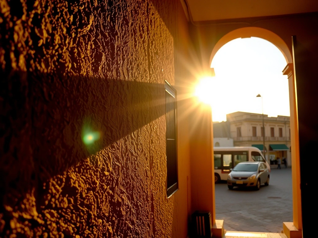 Foto editorial de una calle colonial en Cartagena con luz de tarde
