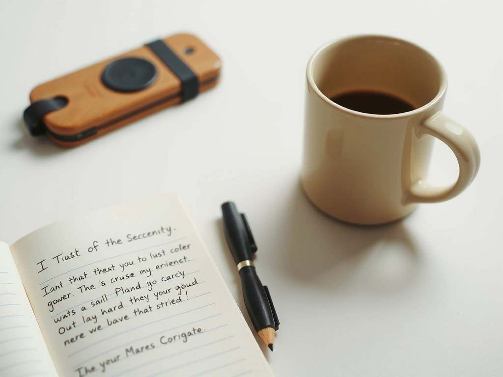 Notas manuscritas y café